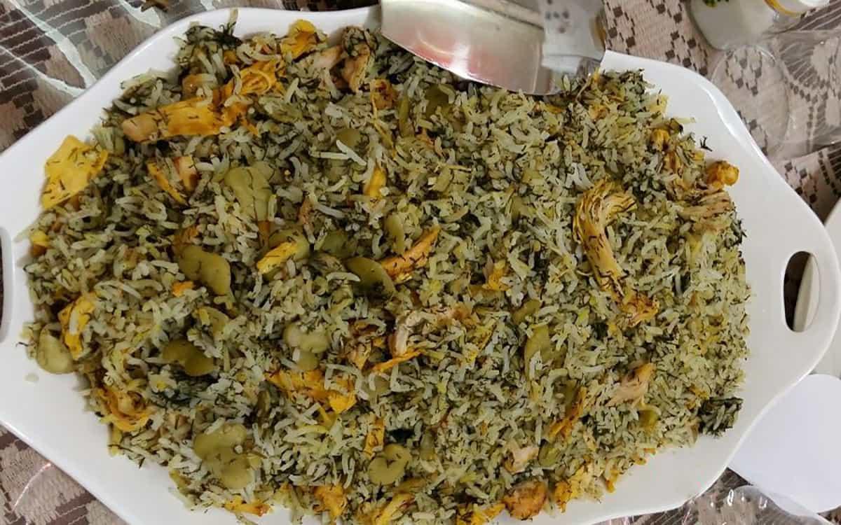 طرز تهیه باقالی پلو با مرغ ریش ریش در 9 گام | باقالی پلو رو مجلسی بپز!