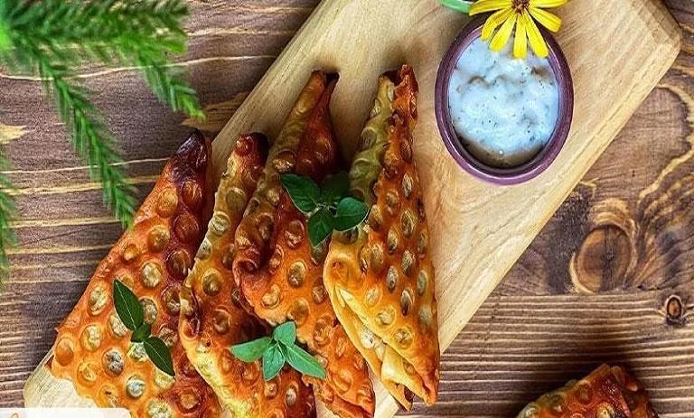 برای شام امشب با نون لواش سمبوسه ترد و طلایی درست کن + طرز تهیه