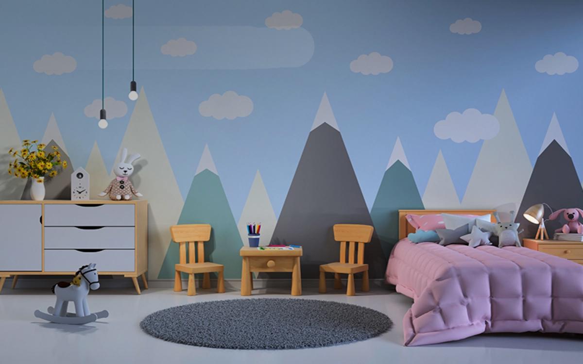 جدیدترین مدل های کاغذ دیواری اتاق کودک + طرح های سه بعدی