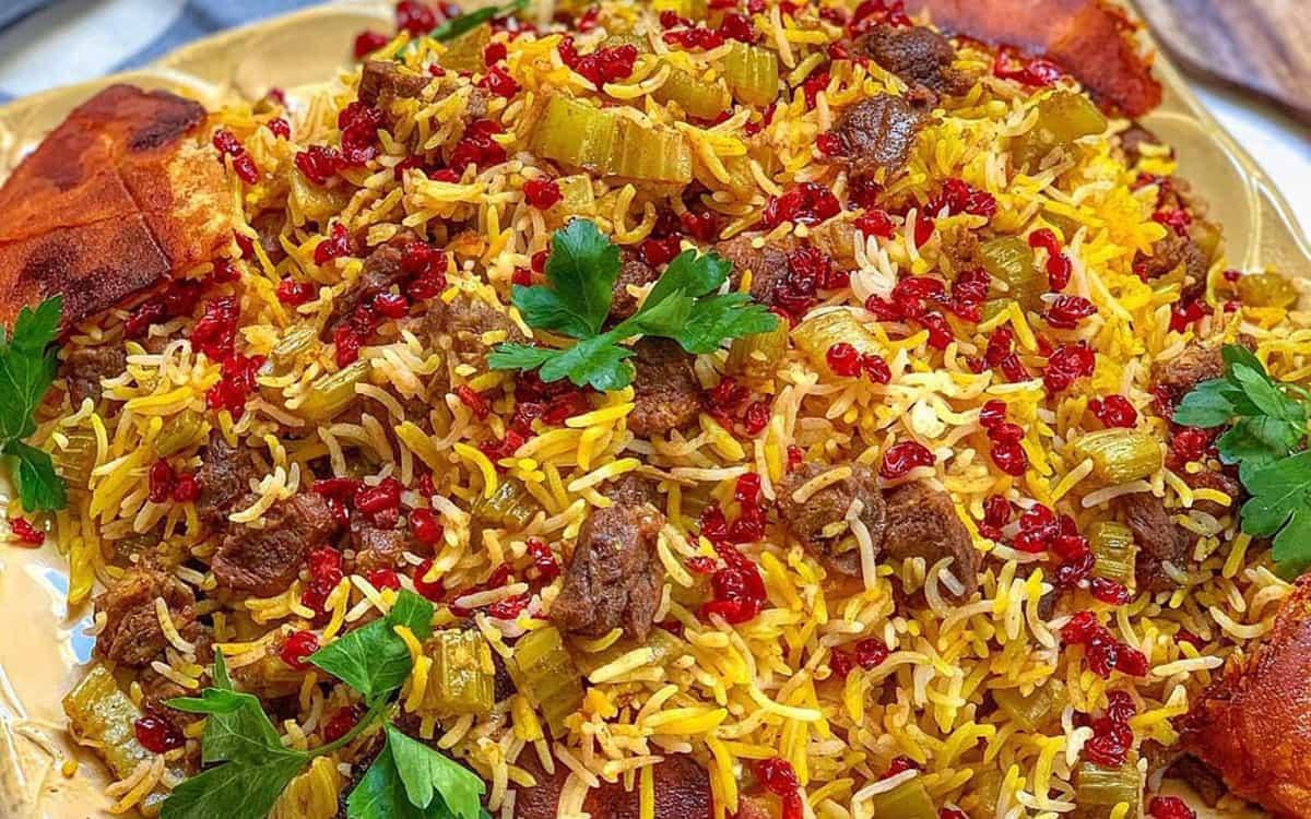 ناهار امروز: کرفس پلوی زعفرانی با دستور پخت کدبانو های شیراز + نکات