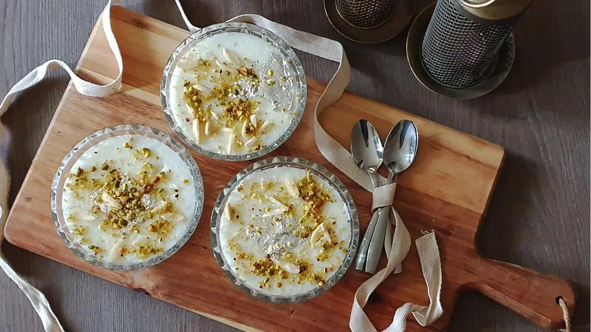 راز پخت خوشمزه ترین فرنی با آرد برنج برای صبحانه | دستور تهیه فرنی اصفهانی