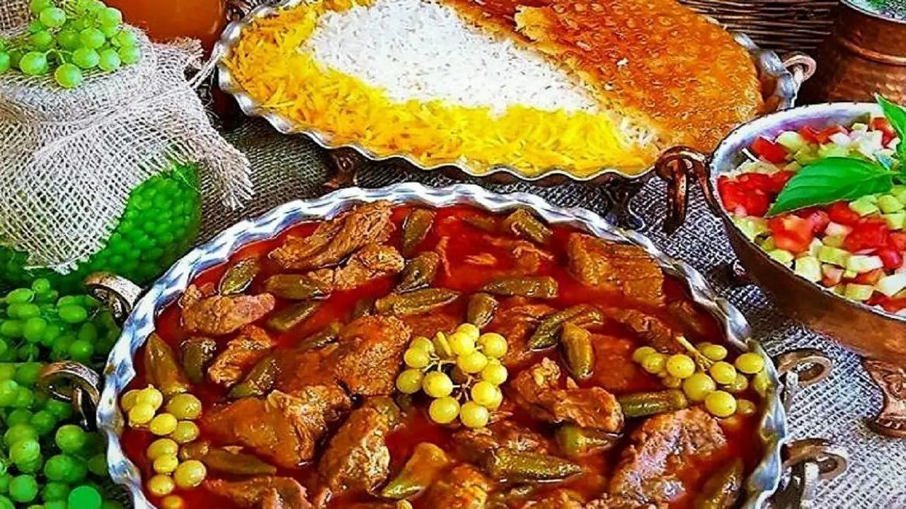 خورشت بامیه و بادمجان، یه ناهار مجلسی، متفاوت و خوشمزه! + طرز تهیه